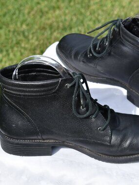 Bootalino Danielle Black Lace-Up Ankle Boots